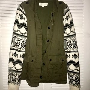 Aztec Knit Sleeved Army Jacket - Never Worn!